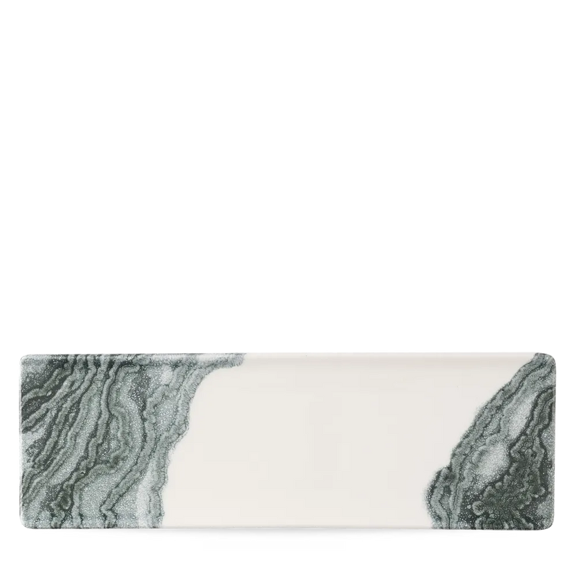Churchill Tide Black proeverijplank 33x11 cm – zwart porseleinen serveerplankje voor restaurants