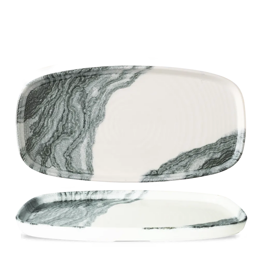 Churchill Tide Black ovaal chef's bord 29,5x15 cm – zwart porseleinen bord voor restaurants