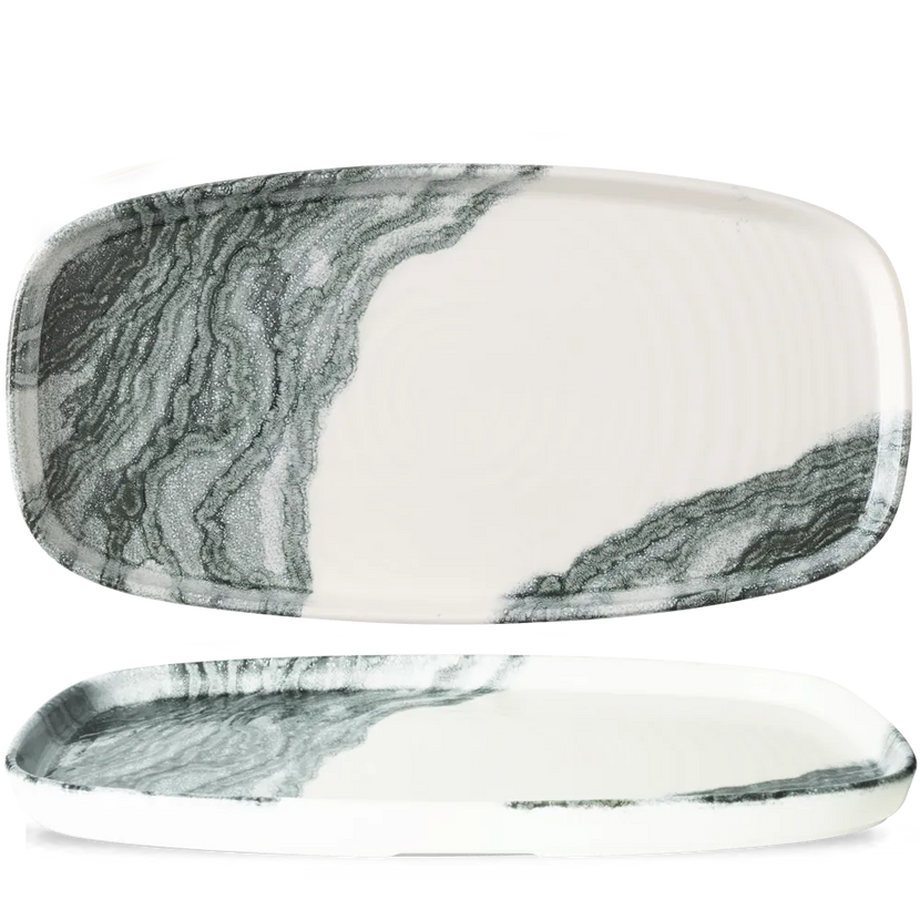 Churchill Tide Black ovaal chef's bord 24,5x18,2 cm – zwart porseleinen bord voor horeca