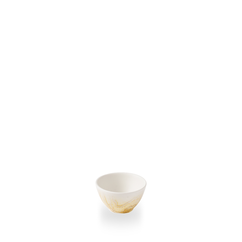Churchill Tide Gold Contour dippot 110 ml – goudkleurig porseleinen sausbakje met swirl voor sauzen en dips