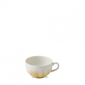 Churchill Tide Gold cappuccinokop 227 ml – goudkleurig porseleinen kop met golvend reliëf voor fine dining