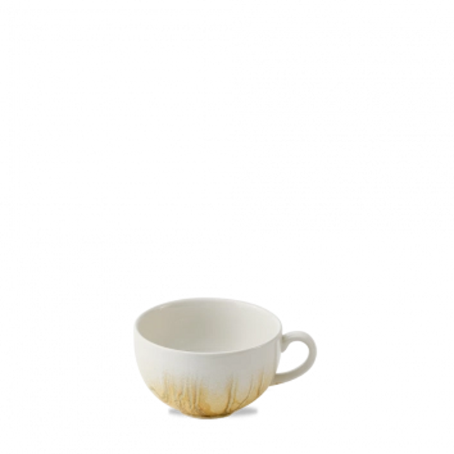 Churchill Tide Gold cappuccinokop 227 ml – goudkleurig porseleinen kop met golvend reliëf voor fine dining