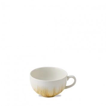 Churchill Tide Gold cappuccinokop 340 ml – goudkleurig porseleinen koffiekop met golvend reliëf voor bars