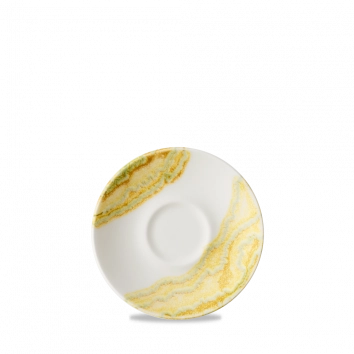Churchill Tide Gold espressoschotel Ø 11,8 cm – goudkleurig porseleinen schotel met golvend reliëf voor bars