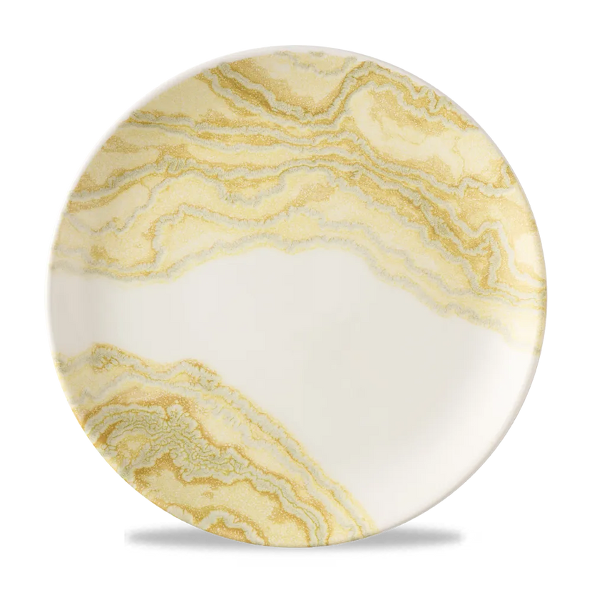 Churchill Tide Gold coupebord Ø 28,8 cm – porseleinen bord met gouden glazuureffect voor restaurants