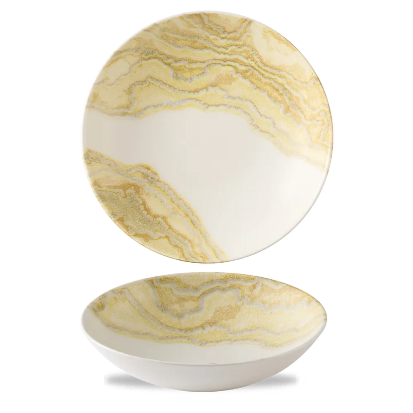 Churchill Tide Gold coupekom Ø 24,8 cm – porseleinen kom met gouden glazuureffect voor restaurants