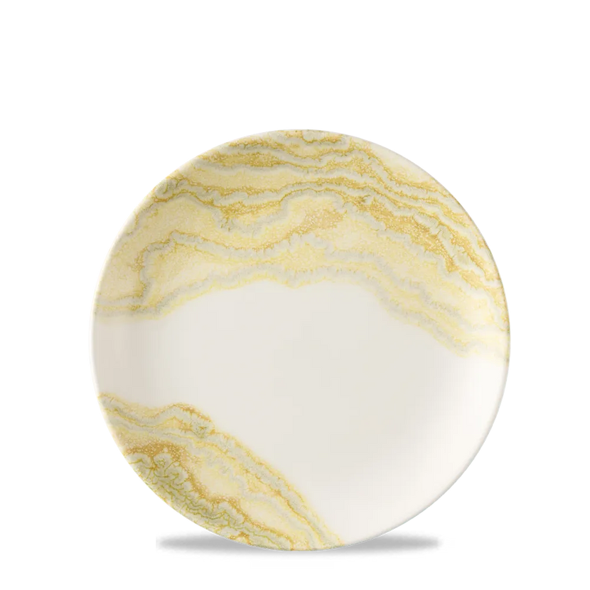 Churchill Tide Gold coupebord Ø 16,5 cm – porseleinen bord met gouden glazuureffect voor horeca