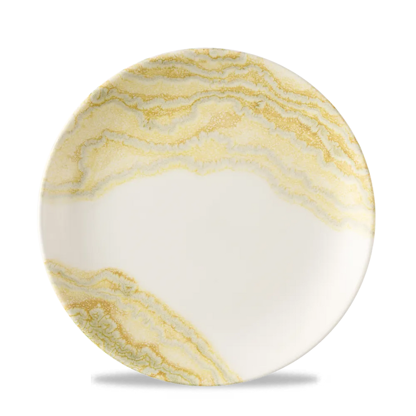 Churchill Tide Gold coupebord Ø 21,7 cm – porseleinen bord met gouden glazuureffect voor restaurants