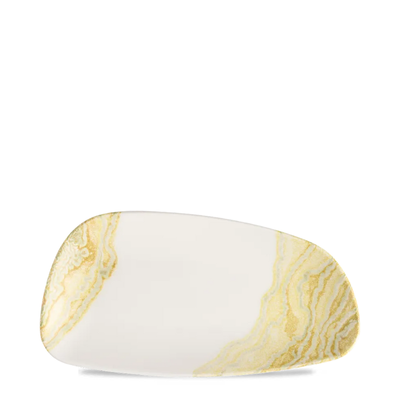 Churchill Tide Gold geo chef's bord 30x15,5 cm – porseleinen bord voor horeca en hotels