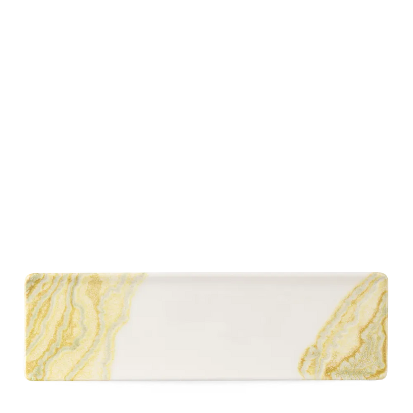Churchill Tide Gold proeverijplank 30x9 cm – porseleinen serveerplankje voor horeca