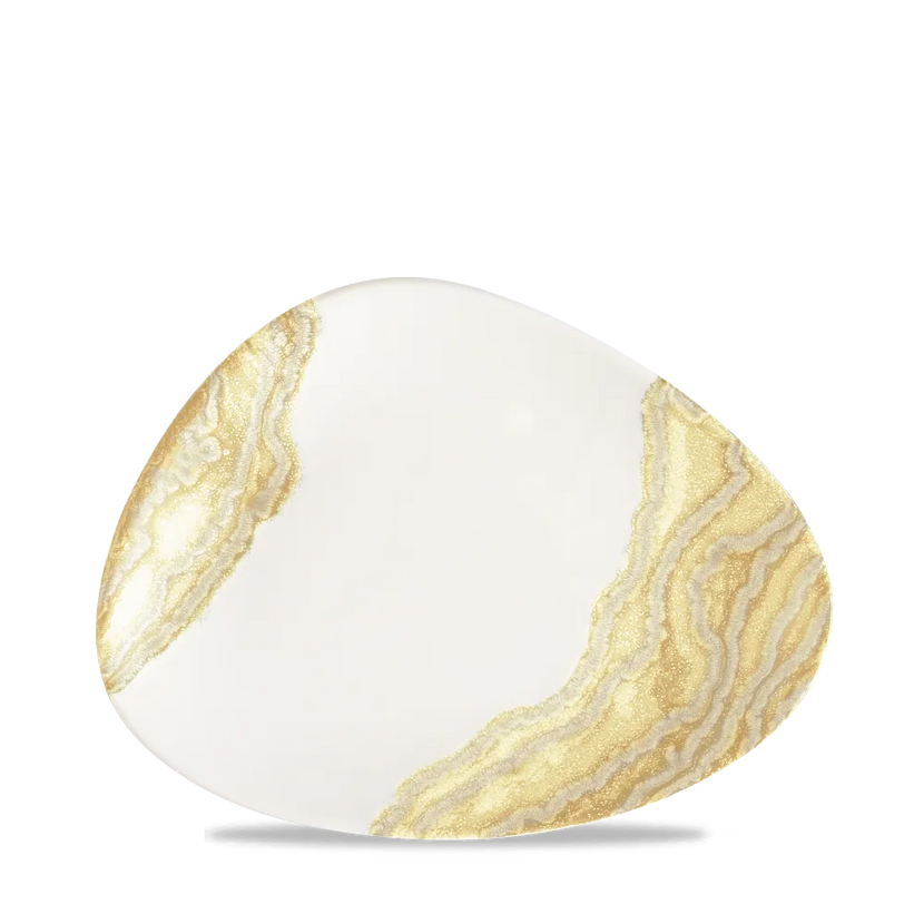 Churchill Tide Gold driehoekig chef's bord 26,5x20,5 cm – porseleinen bord voor fine dining