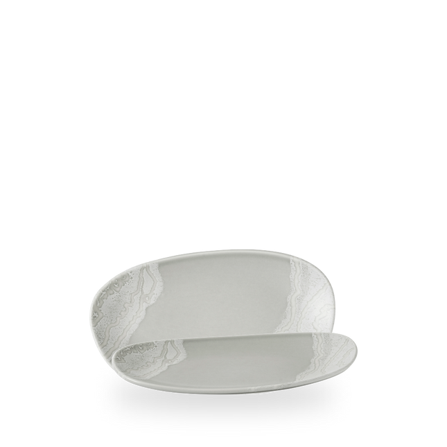 Churchill Tide Grey organisch langwerpig bord 22 x 13 cm