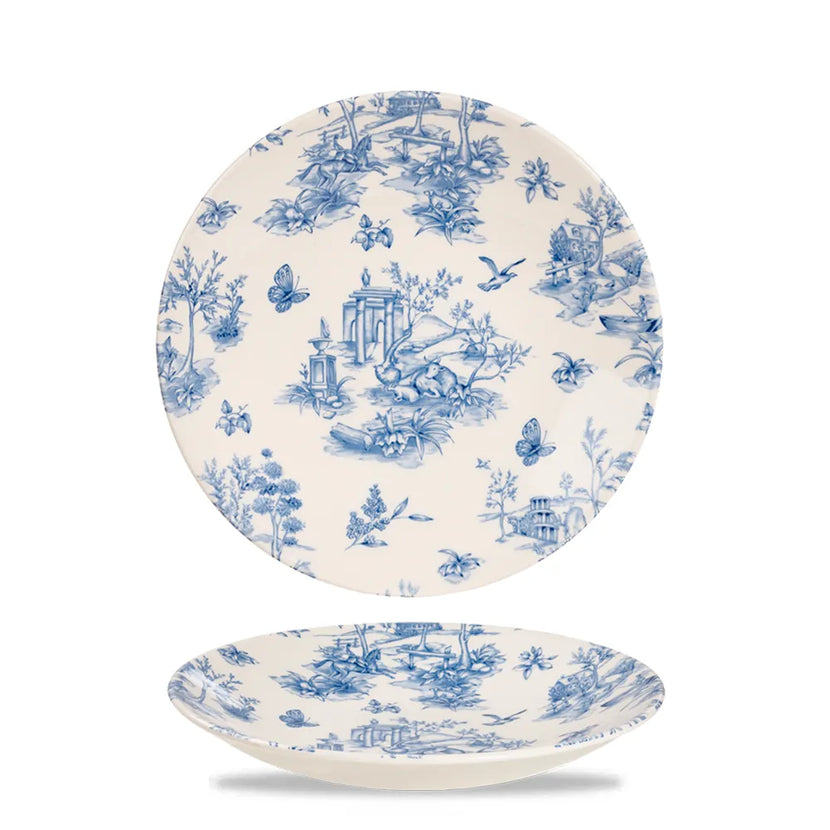 Churchill Toile Prague diep coupebord Ø 24,8 cm – porseleinen bord met decoratief patroon voor de horeca