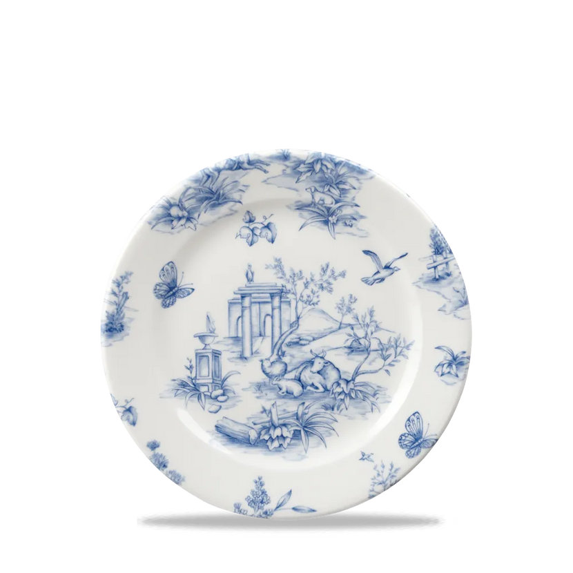 Churchill Toile Prague Profile bord Ø 17 cm – porseleinen bijgerecht bord met decoratief patroon voor buffetten en catering