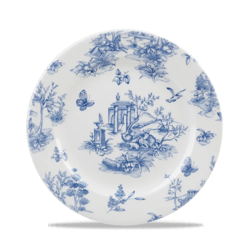 Churchill Toile Prague Profile bord Ø 20 cm – porseleinen bijgerecht bord met decoratief patroon voor professionele keukens