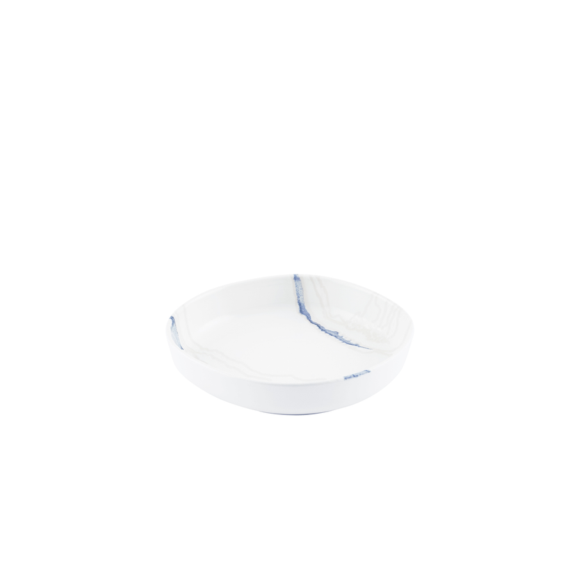Churchill Tide Accents Blue kom met rand 23 cm – porseleinen kom met blauwe accentrand voor restaurants