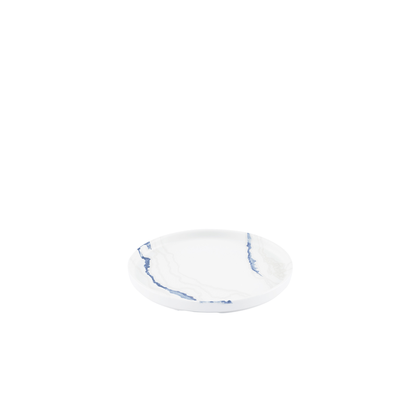 Churchill Tide Accents Blue bord met rand 21 cm – porseleinen bord met blauwe accentrand voor koffie en thee