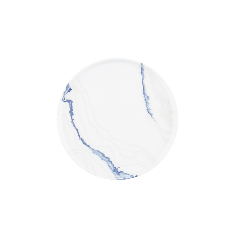 Churchill Tide Accents Blue bord met rand 26 cm – porseleinen bord met blauwe accentrand voor voorgerechten en tapas