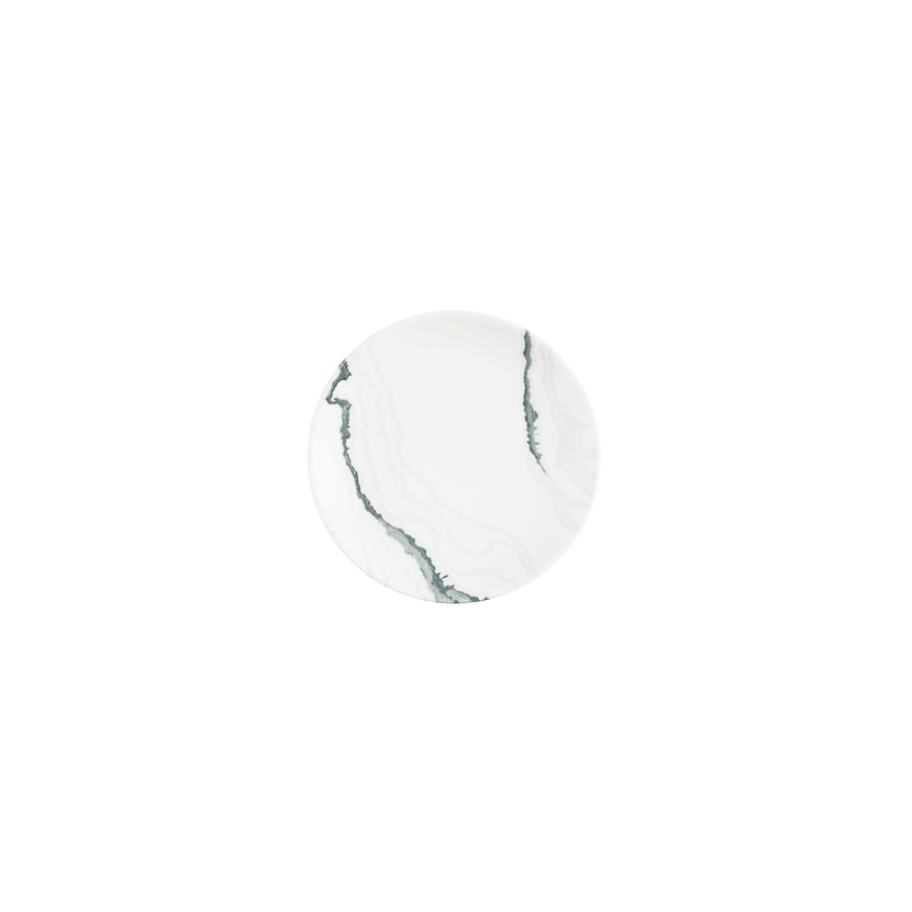 Churchill Tide Accents Green coupebord 16,5 cm – porseleinen bordje met groene accentrand voor hotels en brasseries