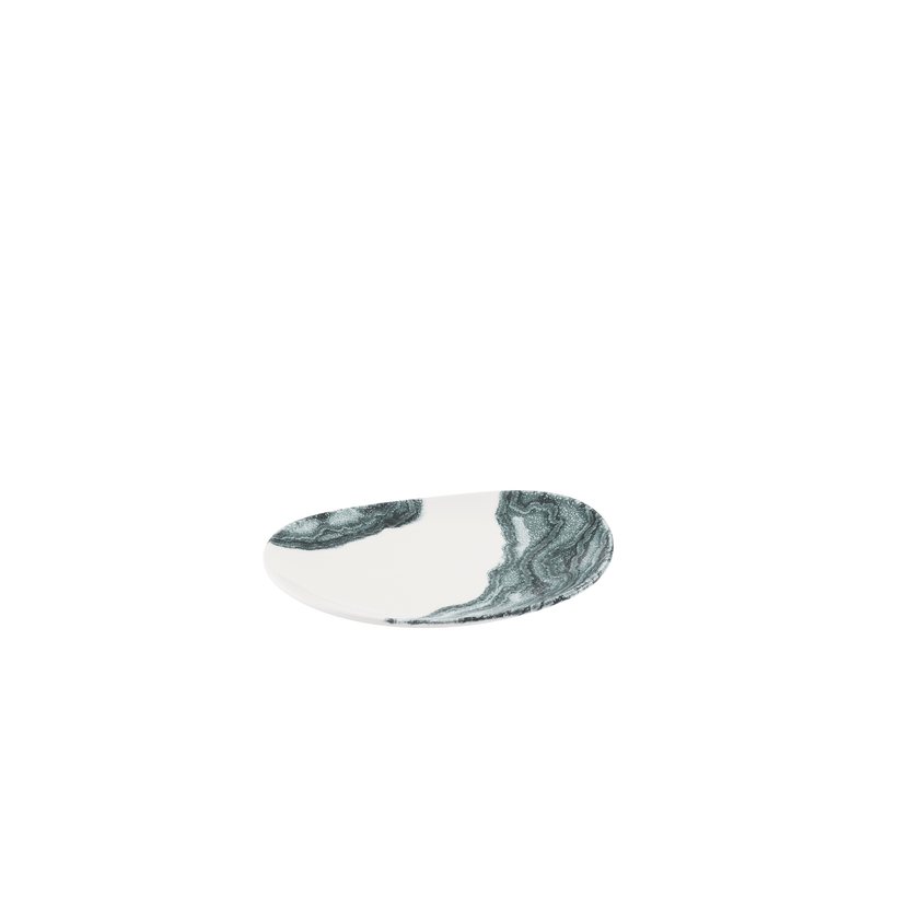 Churchill Tide Black Opal Organic bord 21 x 17,6 cm – zwart porseleinen organisch bord voor bijgerechten