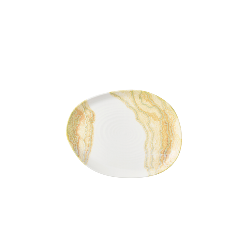 Churchill Tide Gold Natural langwerpig bord 26 x 20 cm – goudkleurig porseleinen bord voor hotels en brasseries