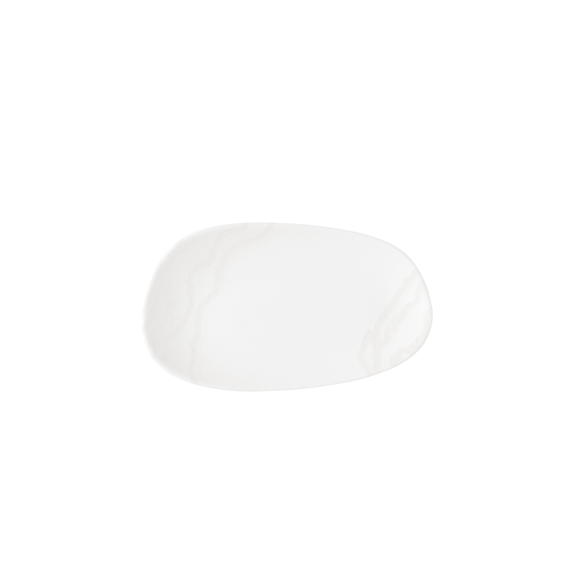 Churchill Tide White Opal Organic ovaal bord 22 x 13 cm – klein wit porseleinen bord voor voorgerechten en tapas