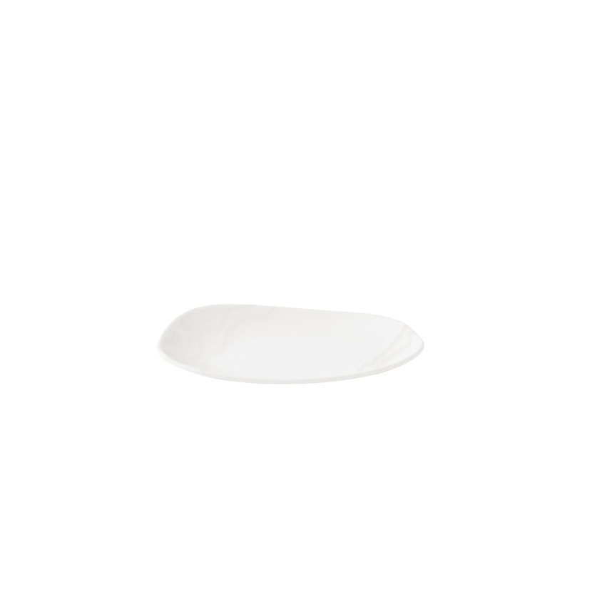 Churchill Tide White Opal Organic ovaal bordje 22 x 13 cm – wit porseleinen bord met organische vorm voor kleine gerechten