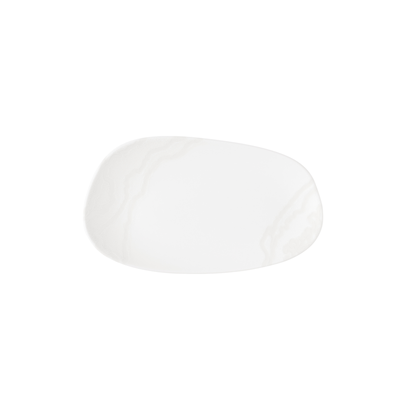 Churchill Tide White Opal Organic ovaal bord 26 x 15 cm – wit porseleinen bord met organische rand voor presentaties