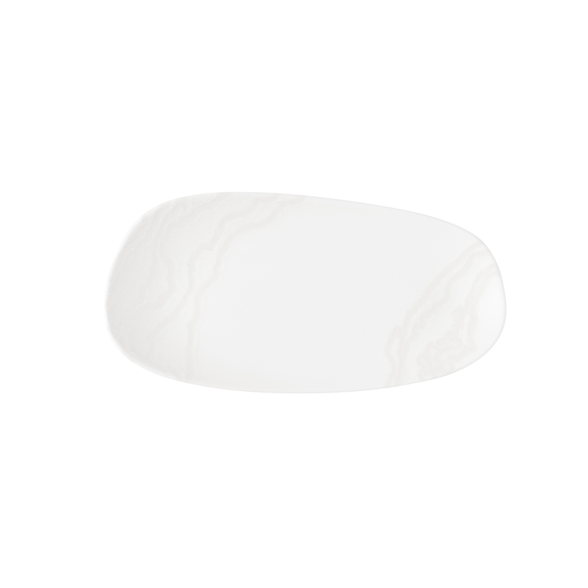 Churchill Tide White Opal Organic ovaal bord 35 x 15 cm – wit porseleinen bord voor hoofdgerechten