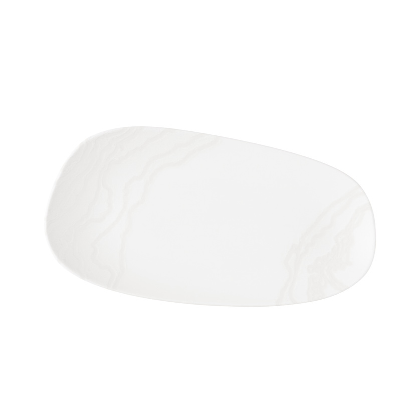Churchill Tide White Opal Organic ovaal bord 35 x 18,5 cm – wit porseleinen bord voor hoofdgerechten