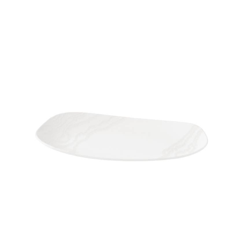 Churchill Tide White Opal Organic ovaal bord 35 x 18,5 cm – wit porseleinen bord met organische rand voor fine dining