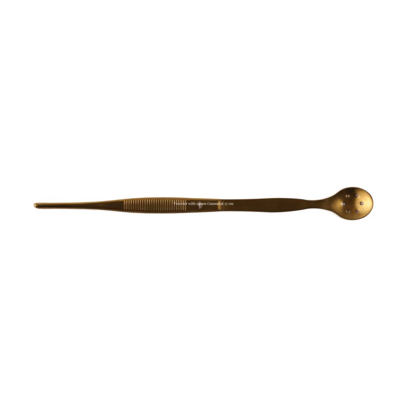 APS serveerpincet goud zijaanzicht - plating tool voor restaurants
