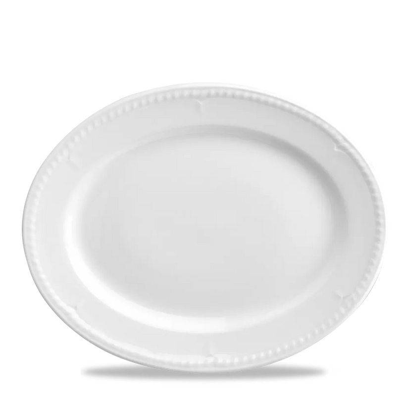 Churchill Buck'Ham ovaal bord 30 cm – groot wit porseleinen serveerbord voor buffet in de horeca