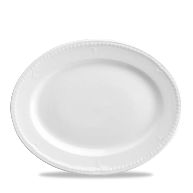 Churchill Buck'Ham ovaal bord 30 cm – groot wit porseleinen serveerbord voor buffet in de horeca