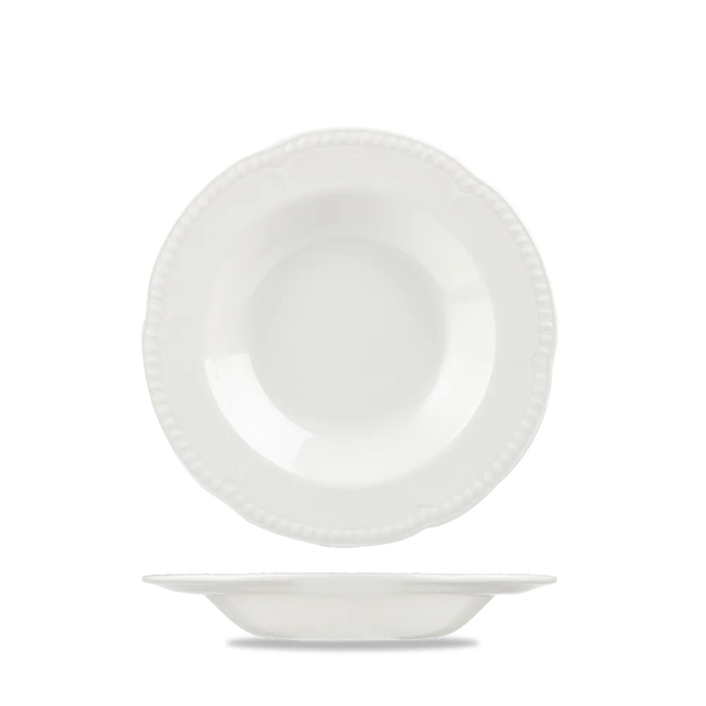 Churchill Buck'Ham soepbord met rand Ø 23 cm – wit porseleinen bord voor soep in de horeca