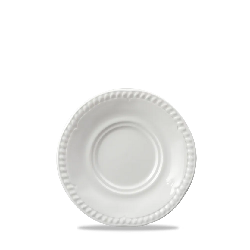 Churchill Buck'Ham theeschotel Ø 15 cm – wit porseleinen schotel voor theekopjes in hotels