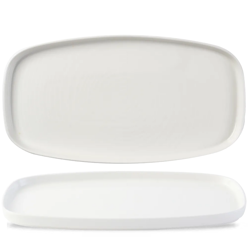 Churchill White chef's bord langwerpig 35 x 18,5 cm – porseleinen bord voor fine dining