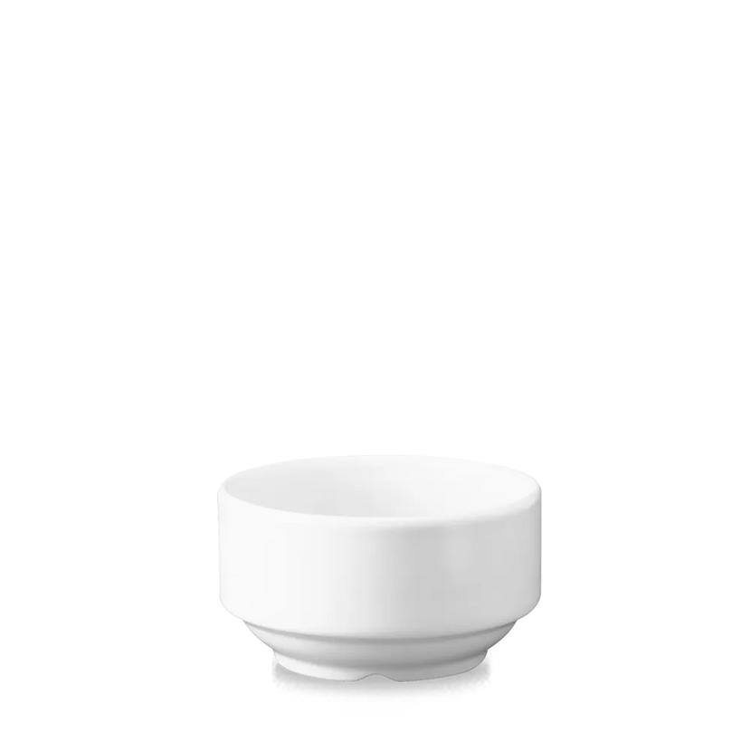 Churchill White consommékom zonder oor 296 ml – wit porseleinen bouilonkom voor fine dining restaurants