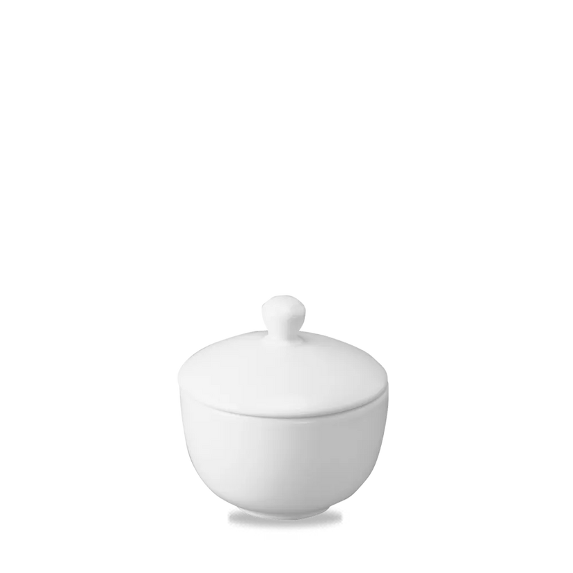 Churchill Sandringham suikerpot Ø 9 cm – wit porseleinen suikerpot voor bij koffie en thee in de horeca