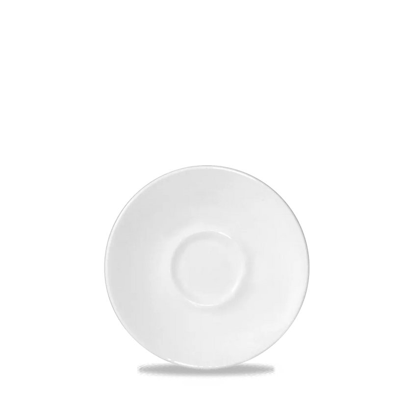 Churchill Ultimo coupeschotel Ø 12 cm – randloos wit porseleinen schotel voor koffiekopjes