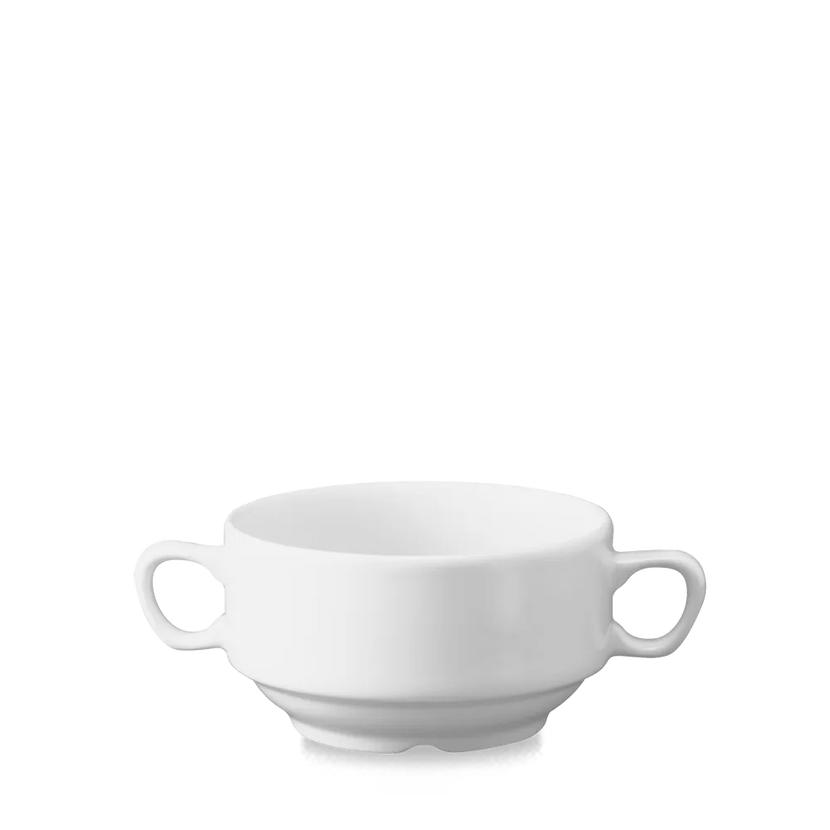 Churchill White consomméschaal met oor 414 ml – wit porseleinen bouilonkom voor fine dining