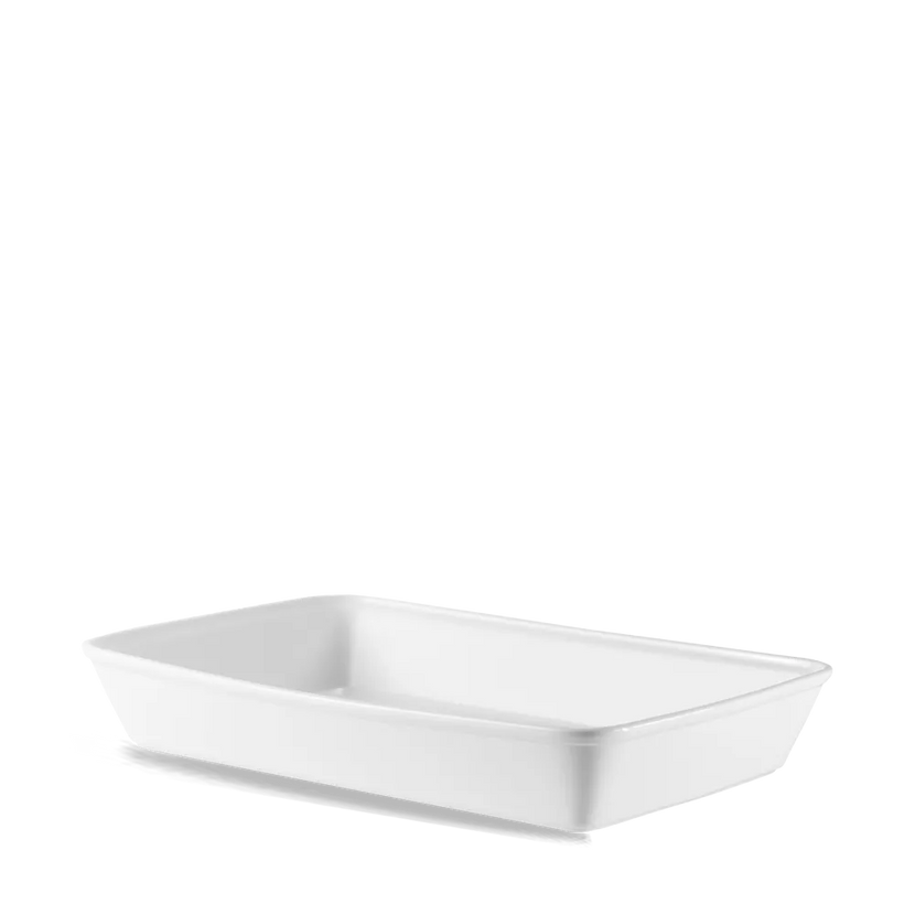 Churchill Cookware rechthoekige ovenschaal 38 cm – groot ovenvast wit porseleinen bakschaal
