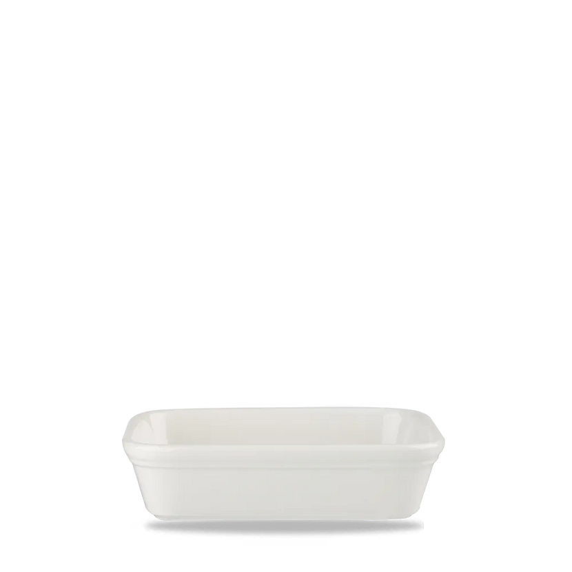 Churchill Cookware ondiepe rechthoekige schaal 16 cm – ovenvast wit porseleinen schaaltje
