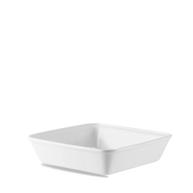 Churchill Cookware vierkante ovenschaal 25 cm – ovenvast wit porseleinen bakschaal voor restaurants