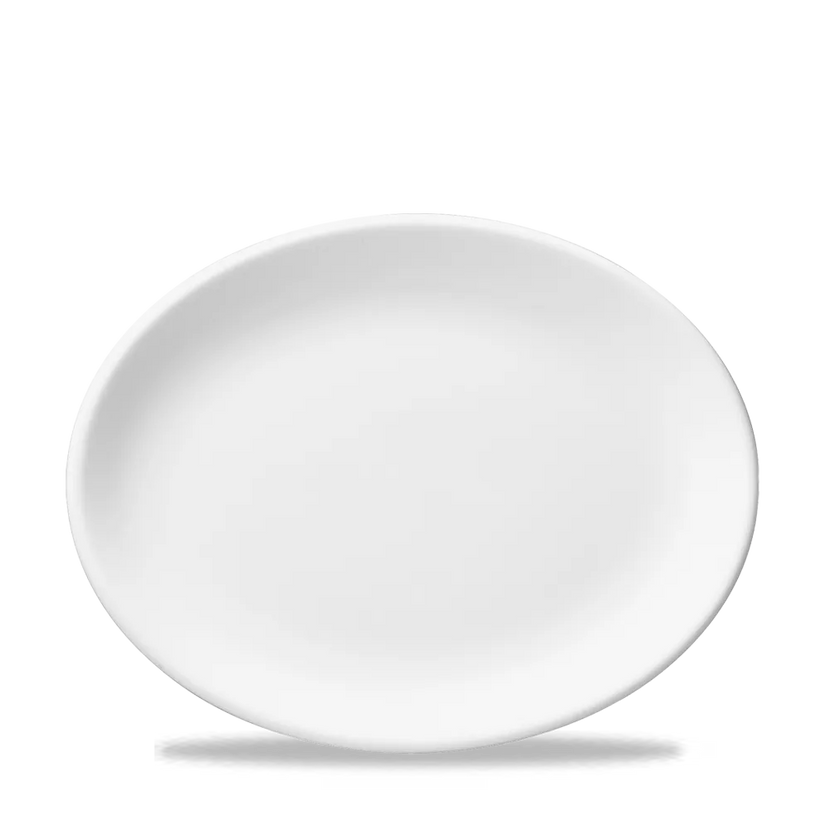 Churchill White ovaal bord 34 cm – groot wit porseleinen presentatiebord voor buffet in hotels