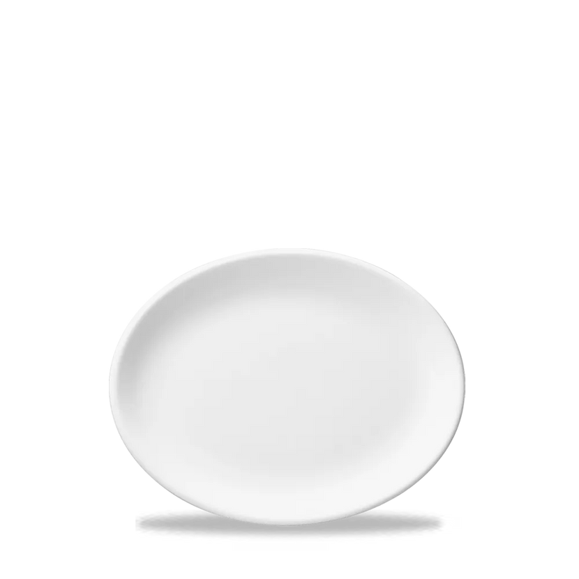 Churchill White ovaal bord met juskom 20 cm – wit porseleinen combibord voor restaurants