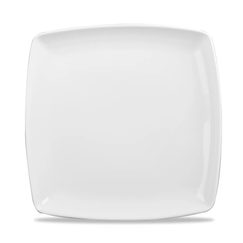 Churchill White diep vierkant bord 26 cm – wit porseleinen bord voor hoofdgerechten in de horeca