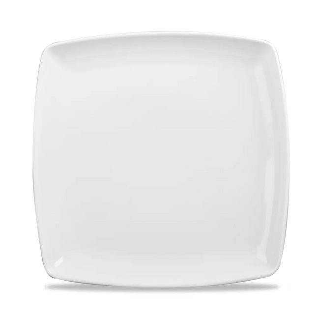 Churchill White diep vierkant bord 26 cm – wit porseleinen bord voor hoofdgerechten in de horeca
