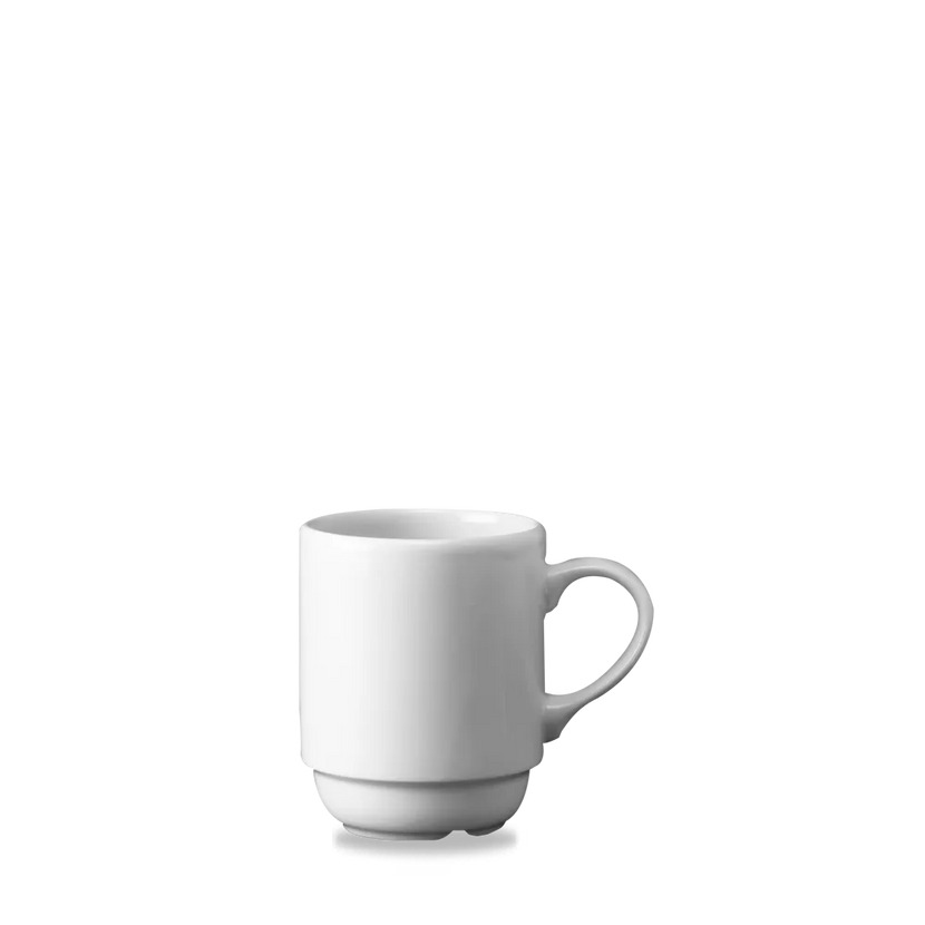 Churchill White stapelbare mok 296 ml – wit porseleinen mok voor koffie in hotels en cafés