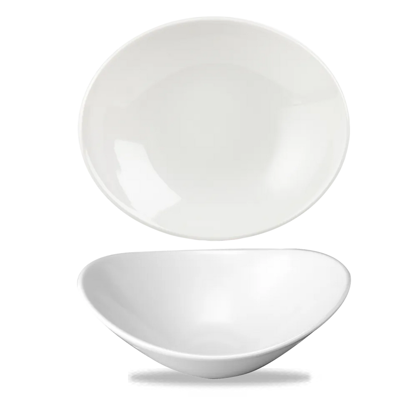 Churchill Orbit ovale pastakom 621 ml – wit porseleinen kom voor pasta in restaurants